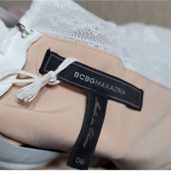 BCBGMaxAzria Cream Long Sleeve Ruffle Dress - Picture 3 of 3